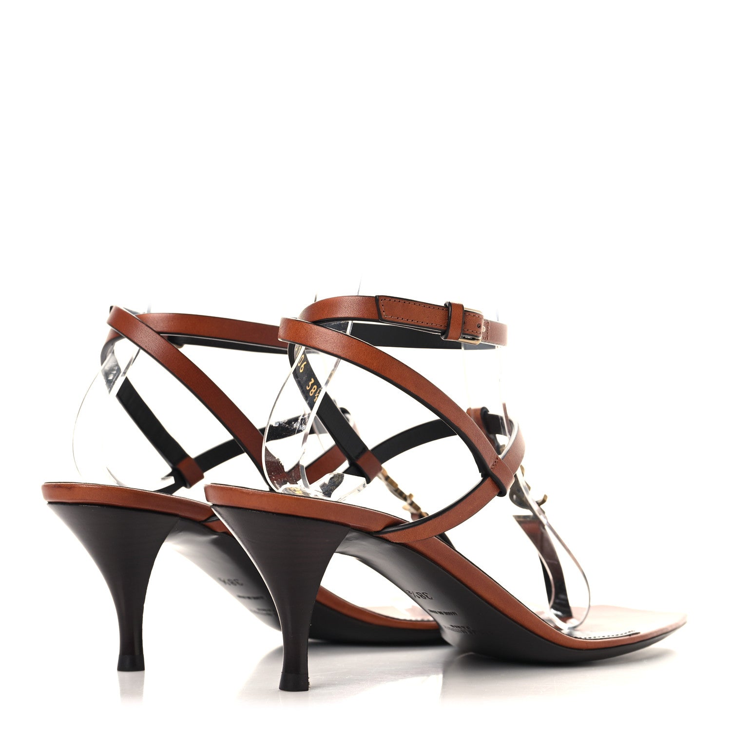 Saint Laurent Calfskin Cassandra 60 Sandals 38.5 New Papaya 5 of 10