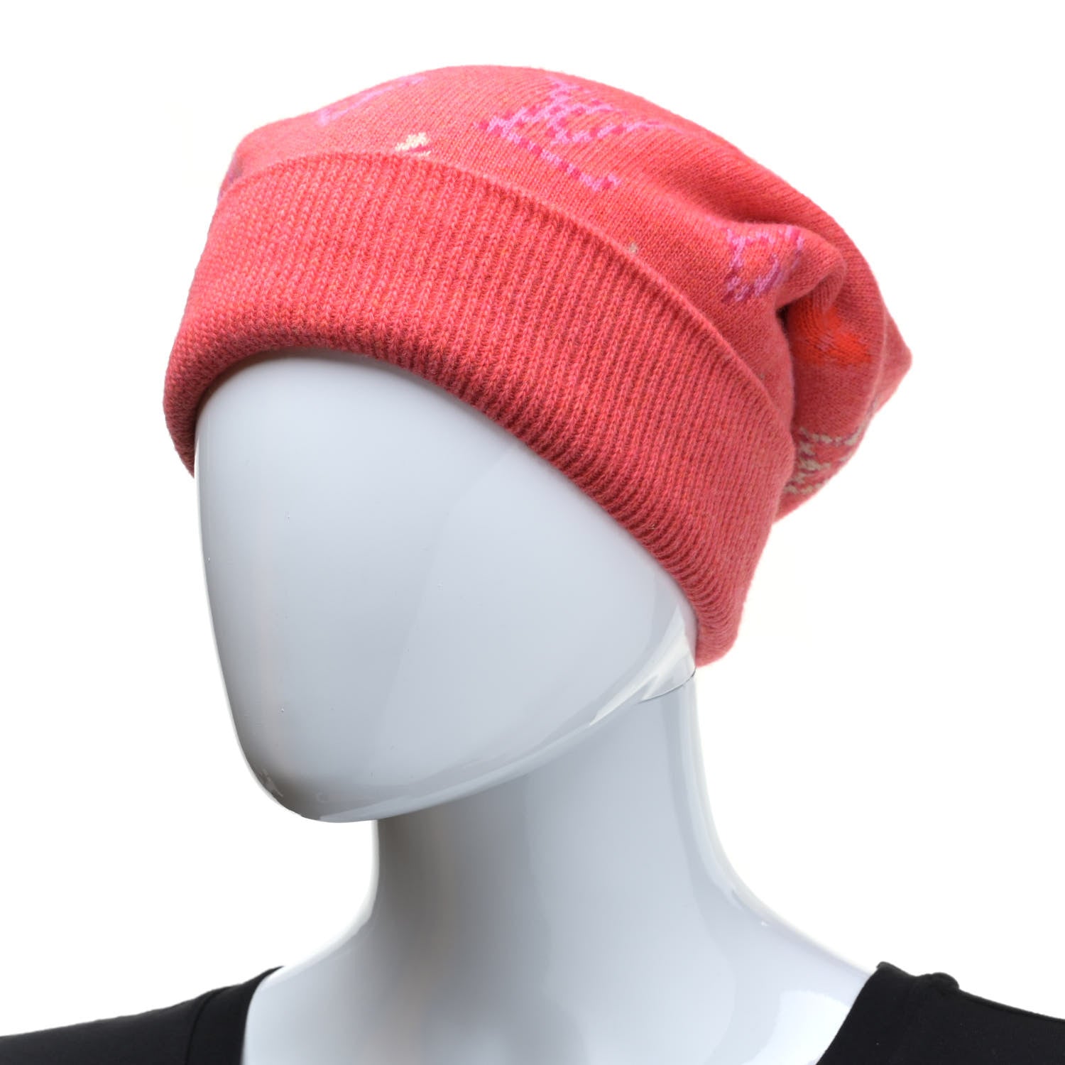 Louis Vuitton Wool Cashmere Pop Monogram Beanie Hat Rose 2 of 4