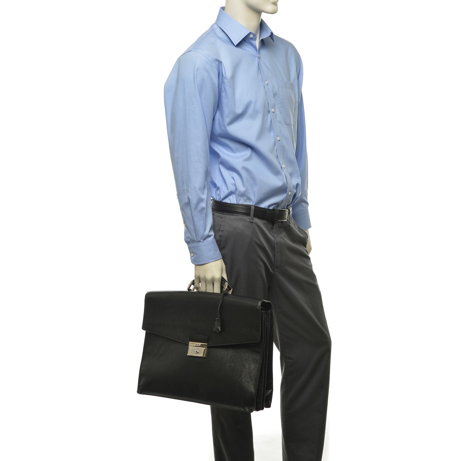 Prada Saffiano Briefcase Nero Black 2 of 6