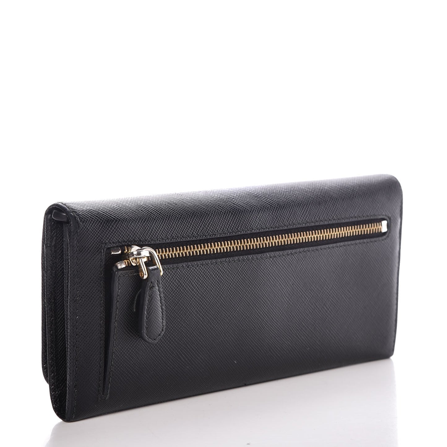 Saffiano Continental Flap Wallet Black