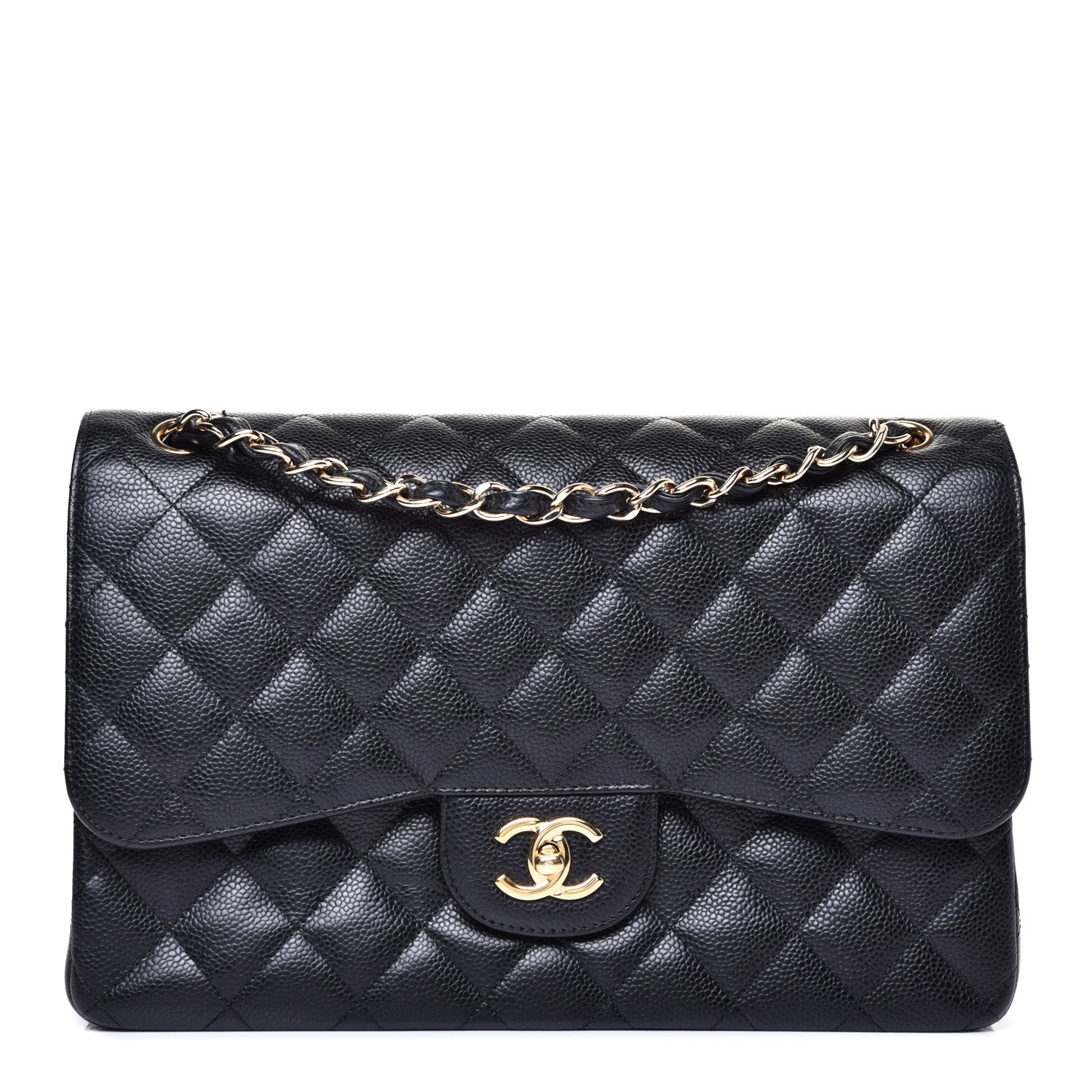 Chanel Caviar Quilted Jumbo Double Flap Black 1 of 12
