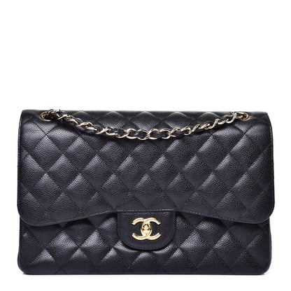 Chanel Caviar Quilted Jumbo Double Flap Black 1 of 12