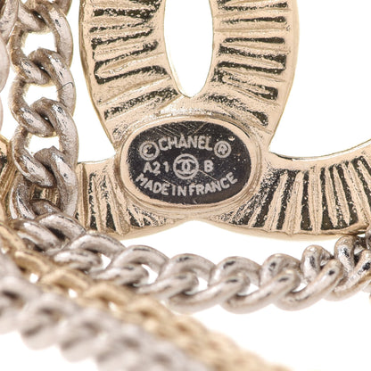 Chanel Crystal CC Earrings Gold 4 of 5