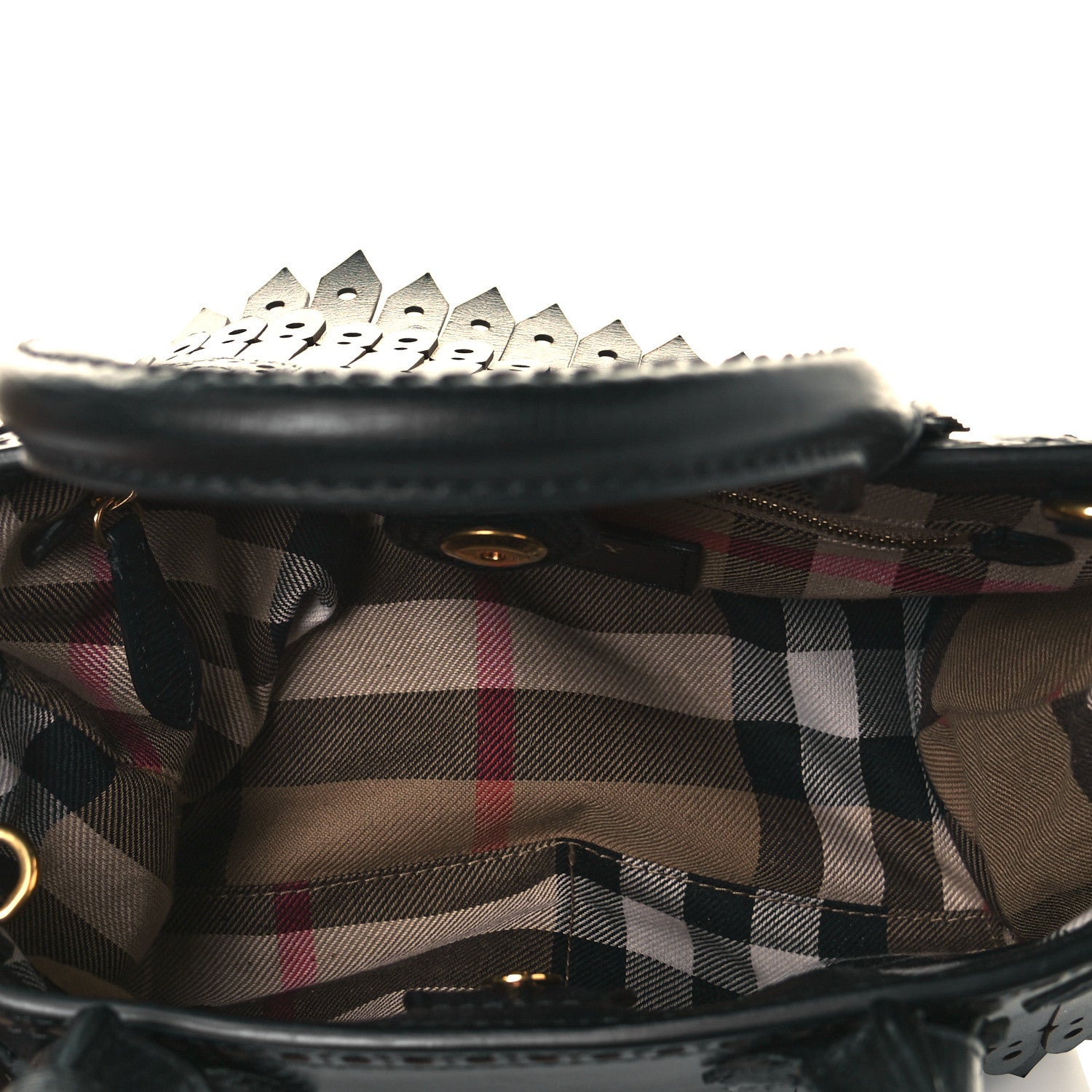 Burberry Calfskin Broguing Small Banner Tote Black 5 of 14