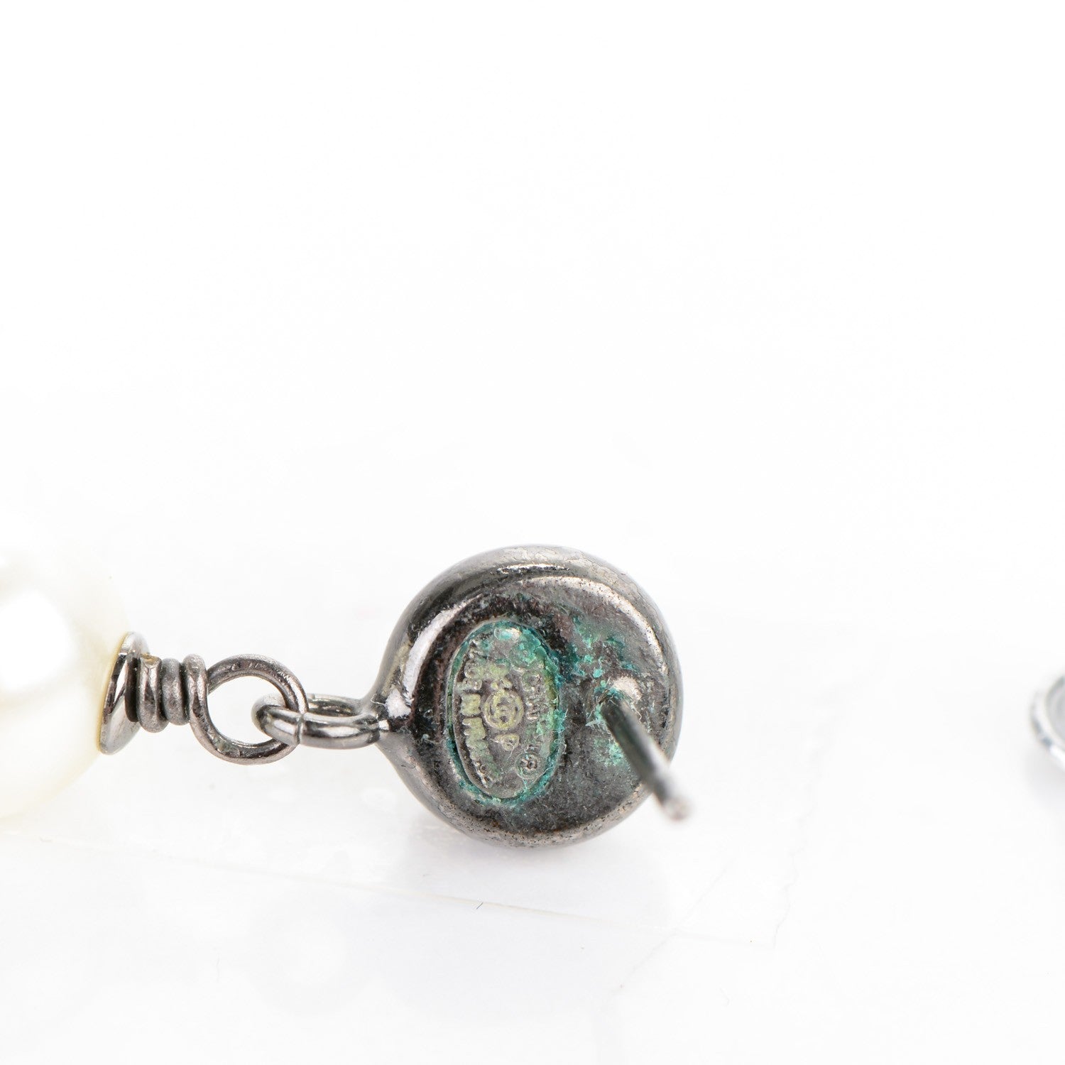 Chanel Crystal Pearl Drop CC Earrings 5 of 6