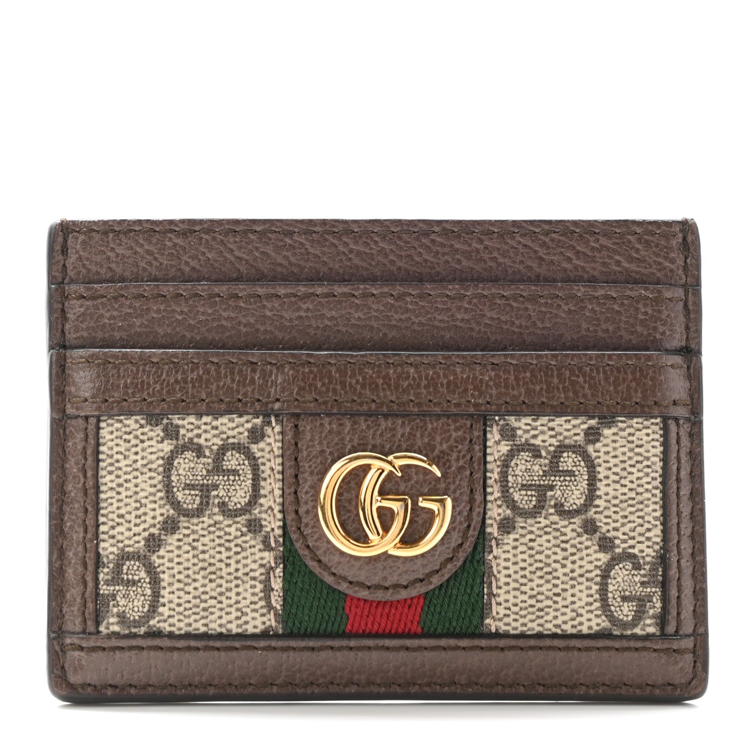 Gucci GG Supreme Monogram Ophidia Card Holder Brown 1 of 7