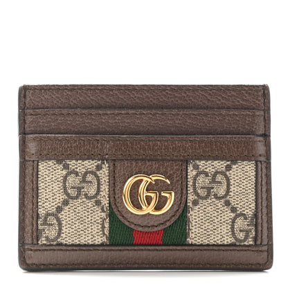 Gucci GG Supreme Monogram Ophidia Card Holder Brown 1 of 7