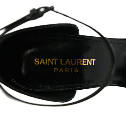 Saint Laurent Patent Calfskin Opyum 110 Sandals 38 Black Gold 7 of 11
