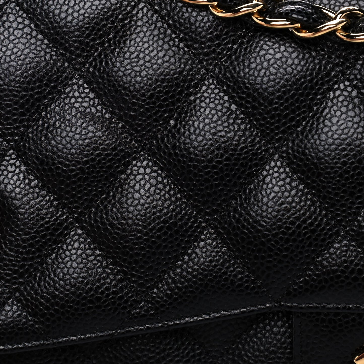 Caviar Quilted Jumbo Double Flap Black