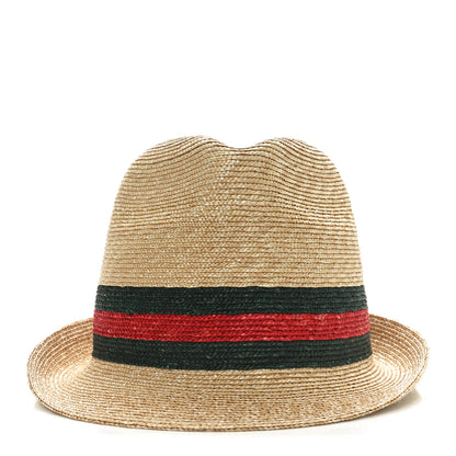 Gucci Abaca Straw Web Fedora Hat L 3 of 9