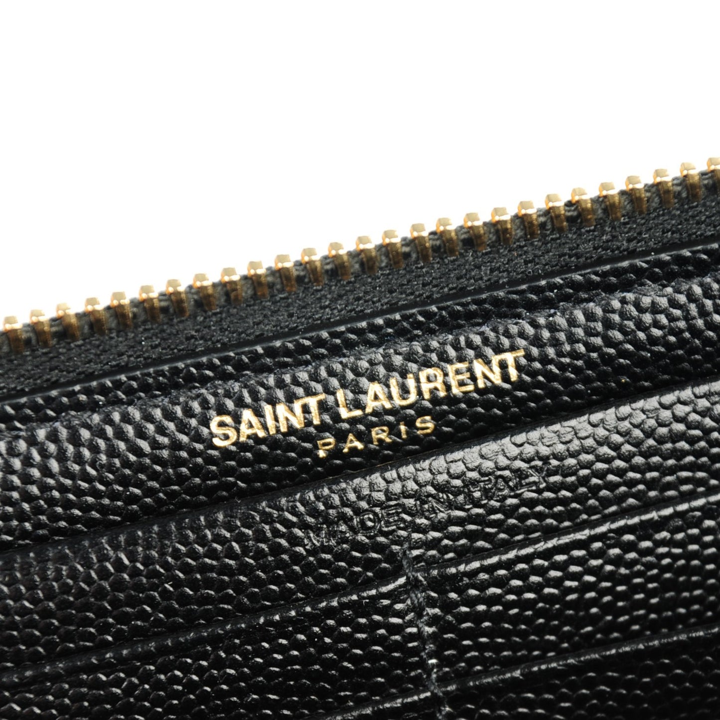 Grain De Poudre Matelasse Chevron Monogram Zip Around Wallet Black
