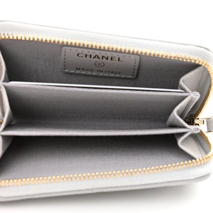 Chanel Caviar Quilted Zip Coin Purse Grey 5 of 8