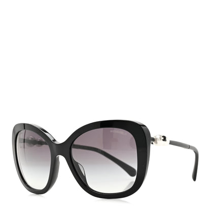 Chanel Acetate Polarized Butterfly Winter Pearl Sunglasses 5339-H-A Black 1 of 8