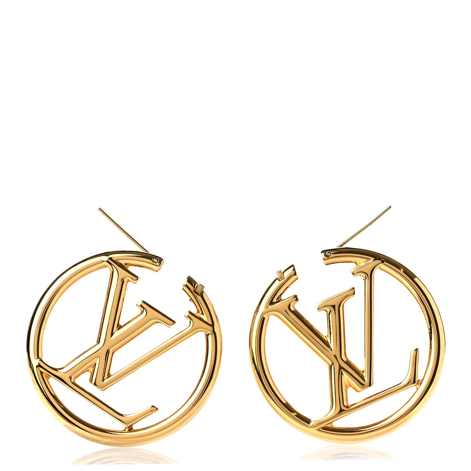Louis Vuitton Metal Louise Hoop Earrings Gold 3 of 6