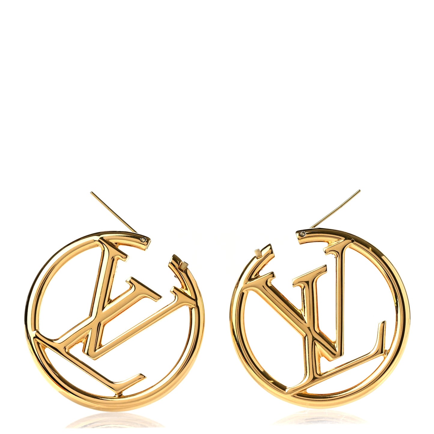 Metal Louise Hoop Earrings Gold