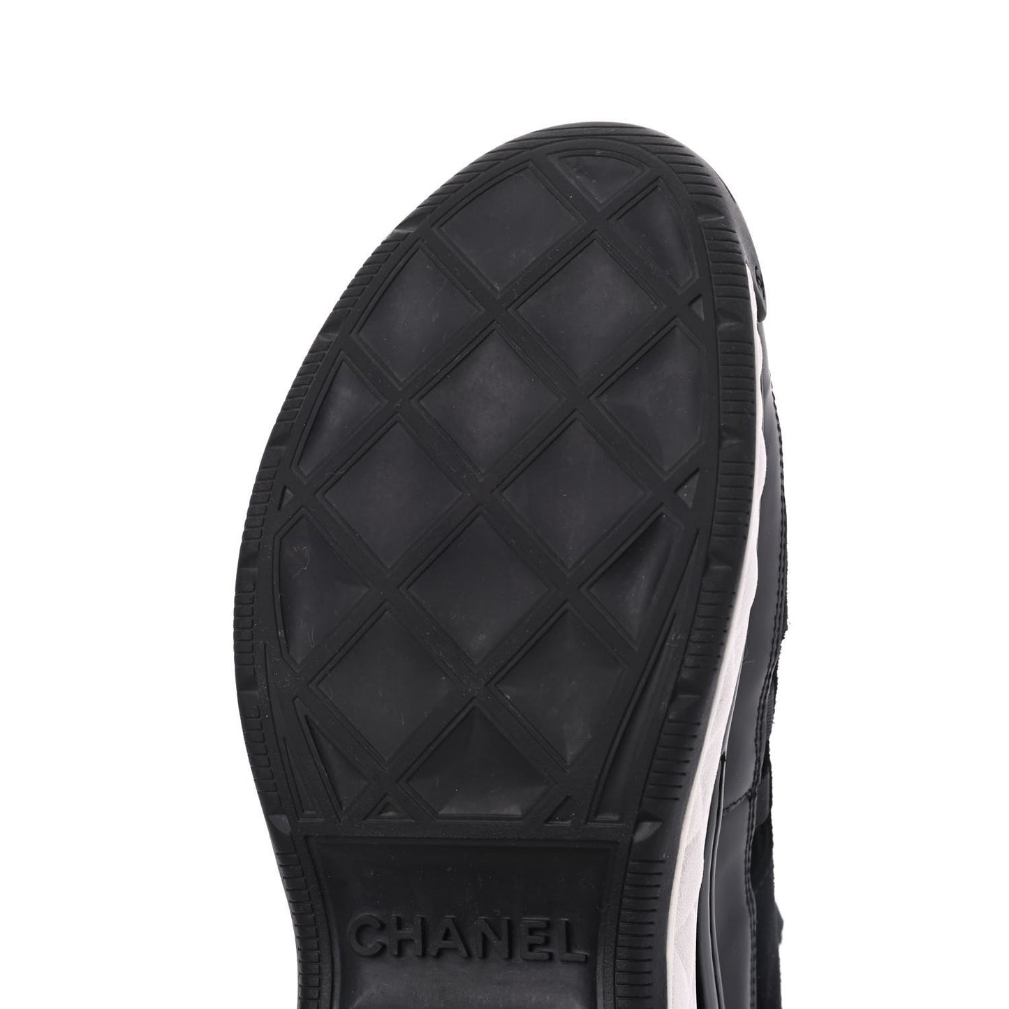 Fabric Calfskin Suede CC Sneakers 39.5 Black