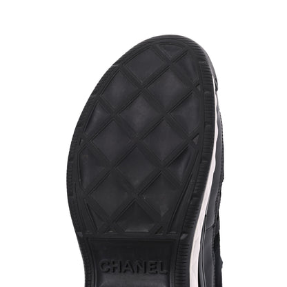 Chanel Fabric Calfskin Suede CC Sneakers 39.5 Black 13 of 20