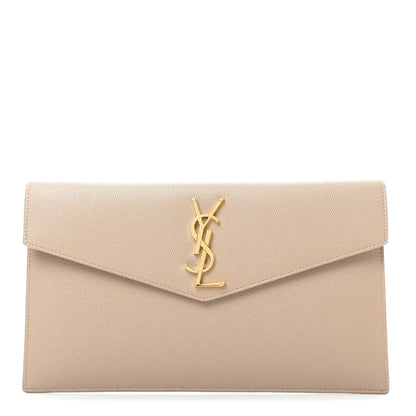 Saint Laurent Grain De Poudre Uptown Pouch Dark Beige 1 of 7