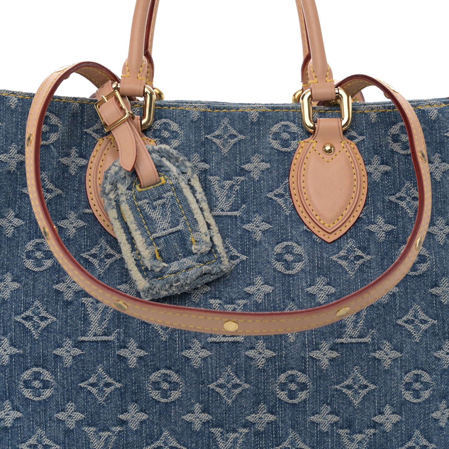 Louis Vuitton Monogram Denim Onthego MM Blue 7 of 9