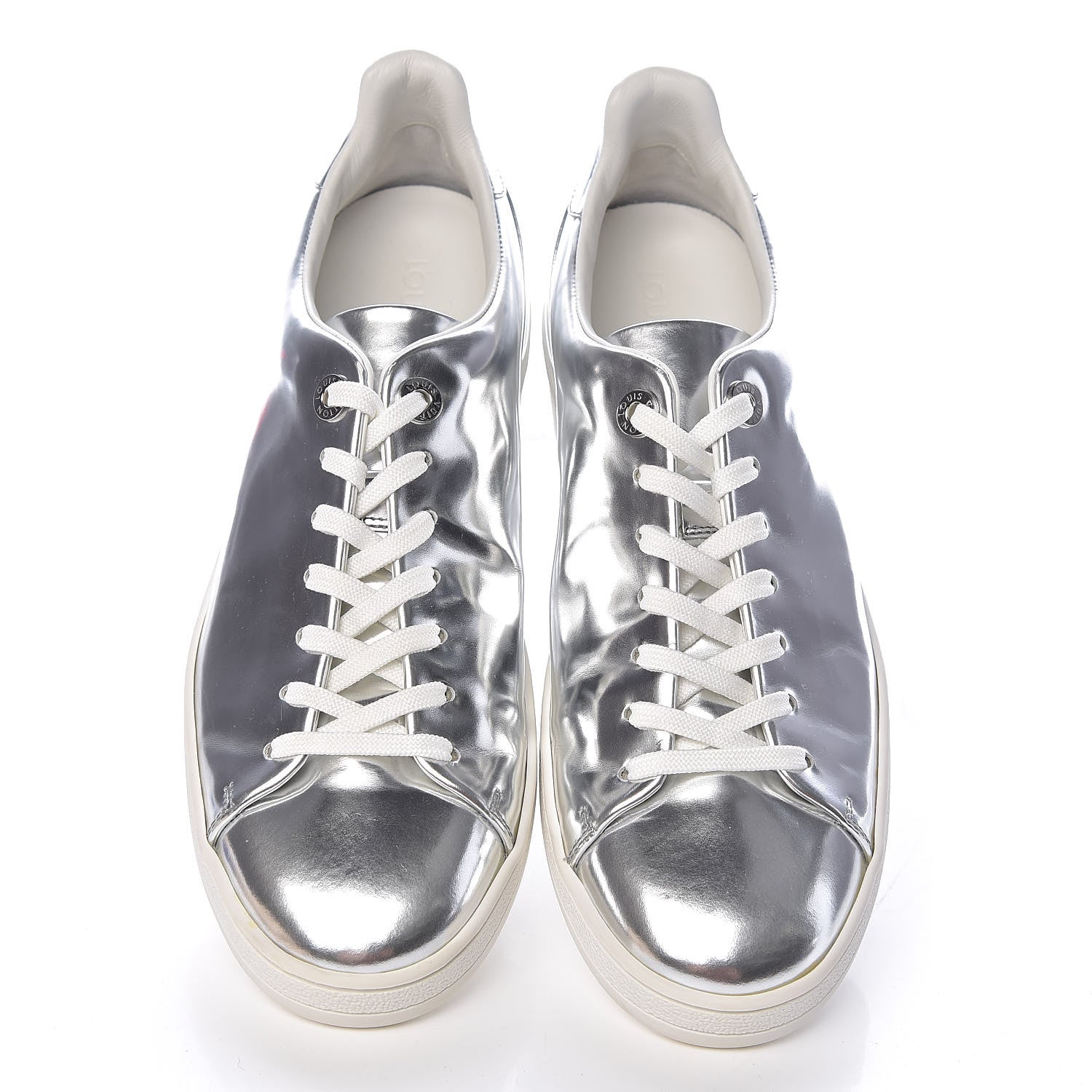 Louis Vuitton Metallic Calfskin Frontrow Sneakers 38.5 Silver 11 of 11