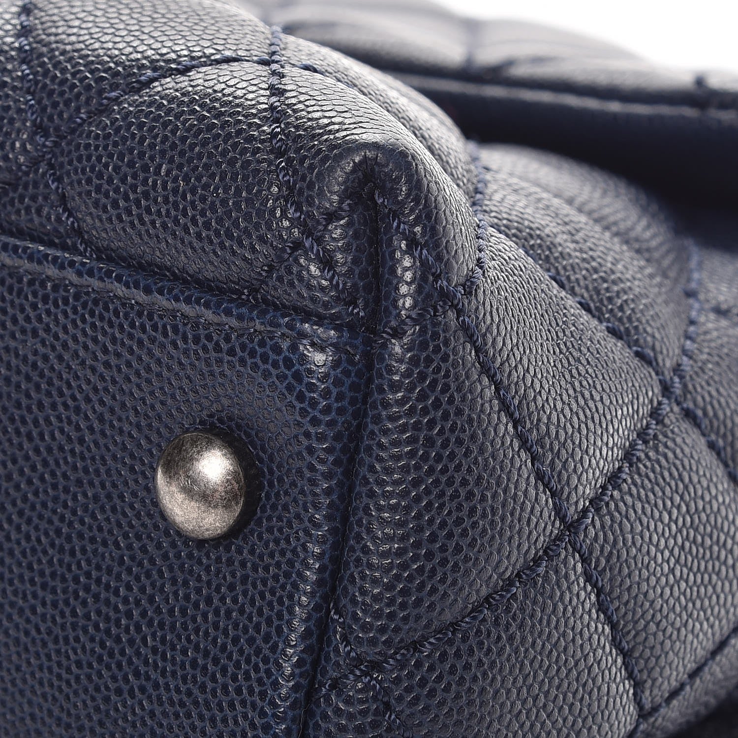 Chanel Caviar Quilted Medium Coco Handle Flap Navy Blue 11 of 11