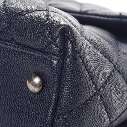 Chanel Caviar Quilted Medium Coco Handle Flap Navy Blue 11 of 11