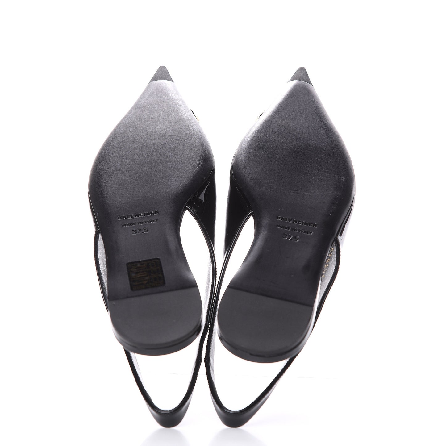 Patent BB Knife Pointy Toe Slingback Flats 37.5 Black