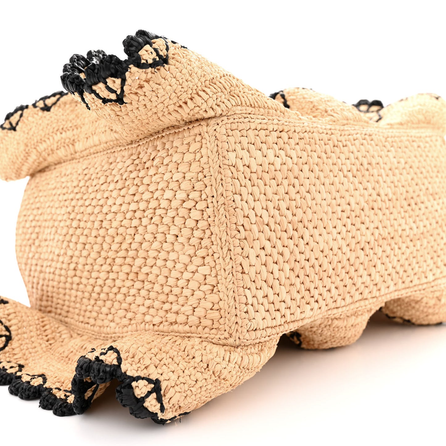 Raffia Calfskin Balloon Ruffles Bucket Bag Natural TanRaffia Small Paula's Ibiza Logo Tote Natural Black