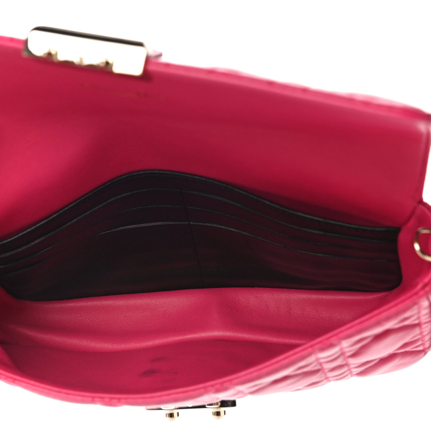 Lambskin Cannage Miss Dior Promenade Pouch Fuchsia