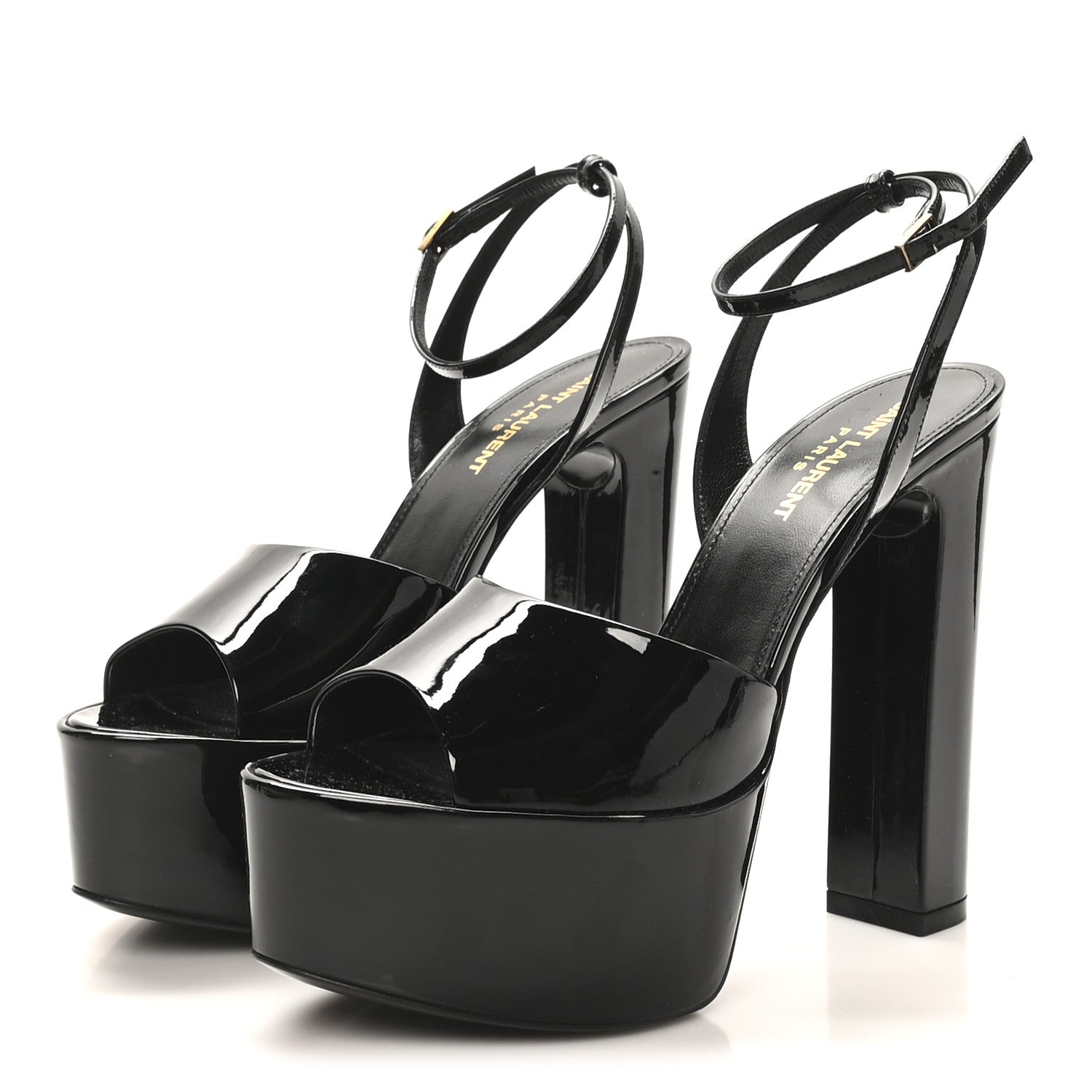 Saint Laurent Vernice Grupy Sexy 95 Tanouk Platform Sandals 37.5 Black 4 of 9