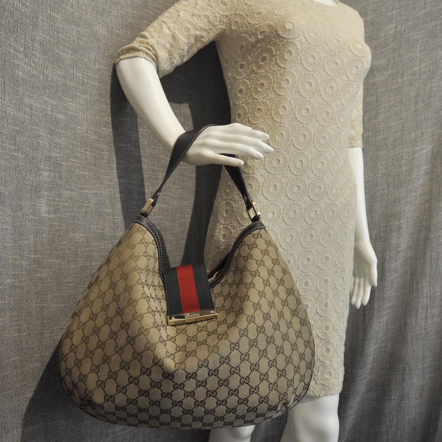 Monogram New Ladies Web Large Hobo