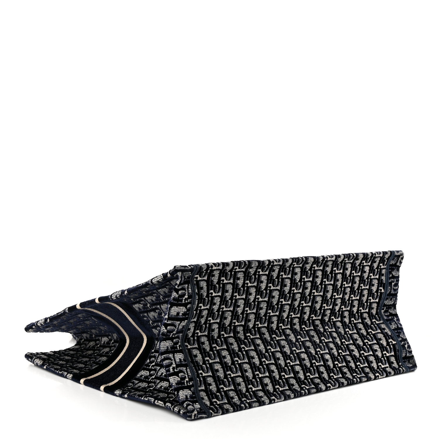 Christian Dior Oblique Velvet Large Book Tote Blue Multicolor 4 of 11