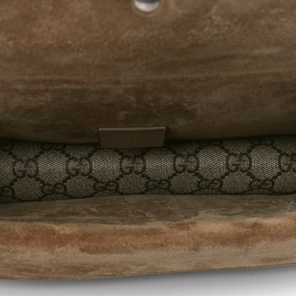 Gucci GG Supreme Monogram Suede Crystal Small Dionysus Shoulder Bag Beige Ebony Taupe 4 of 4