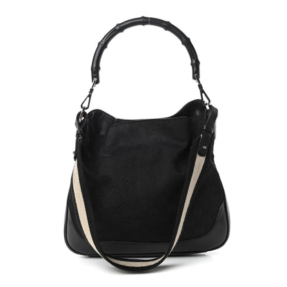 Gucci Monogram Bamboo Top Handle Bag Black 1 of 10