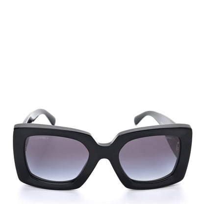 Chanel Acetate Rectangle Sunglasses 5435 Black 2 of 7