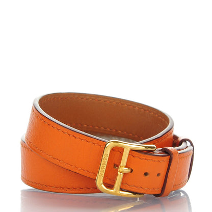 Hermes Stainless Steel Swift 21mm Heure H Hour Double Tour Quartz Watch Orange 4 of 10