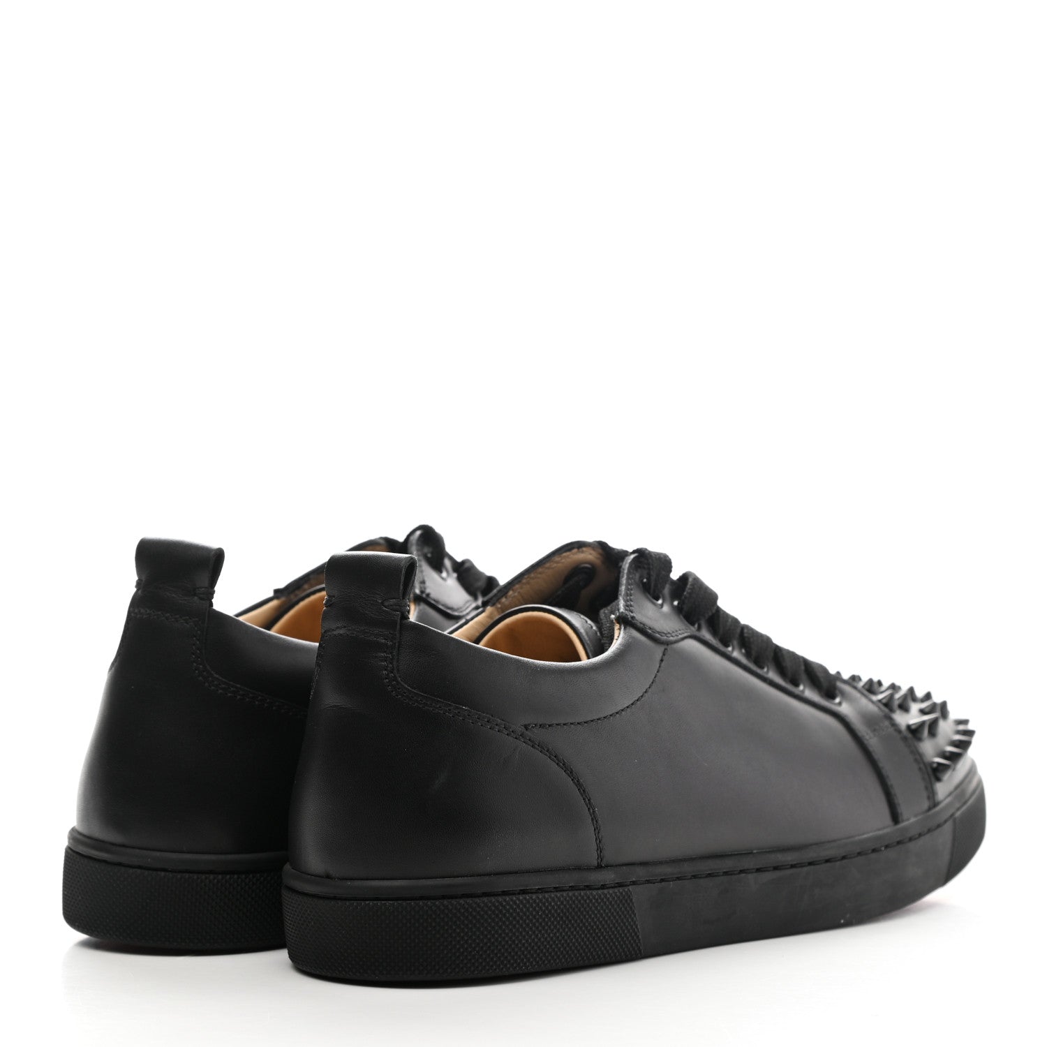 Christian Louboutin Calfskin Mens Louis Junior Spikes Flat Sneakers 38 Black 4 of 10