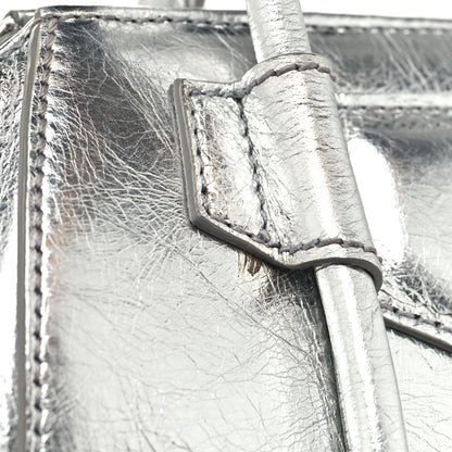 Givenchy Metallic Lambskin Mini Lock Antigona Shoulder Bag Silver Grey 11 of 12