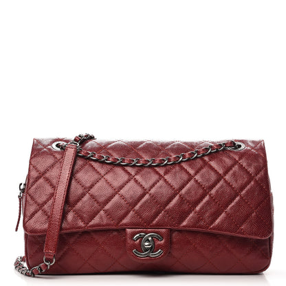 Chanel Iridescent Caviar Quilted Large Chic Flap Red 1 of 8
