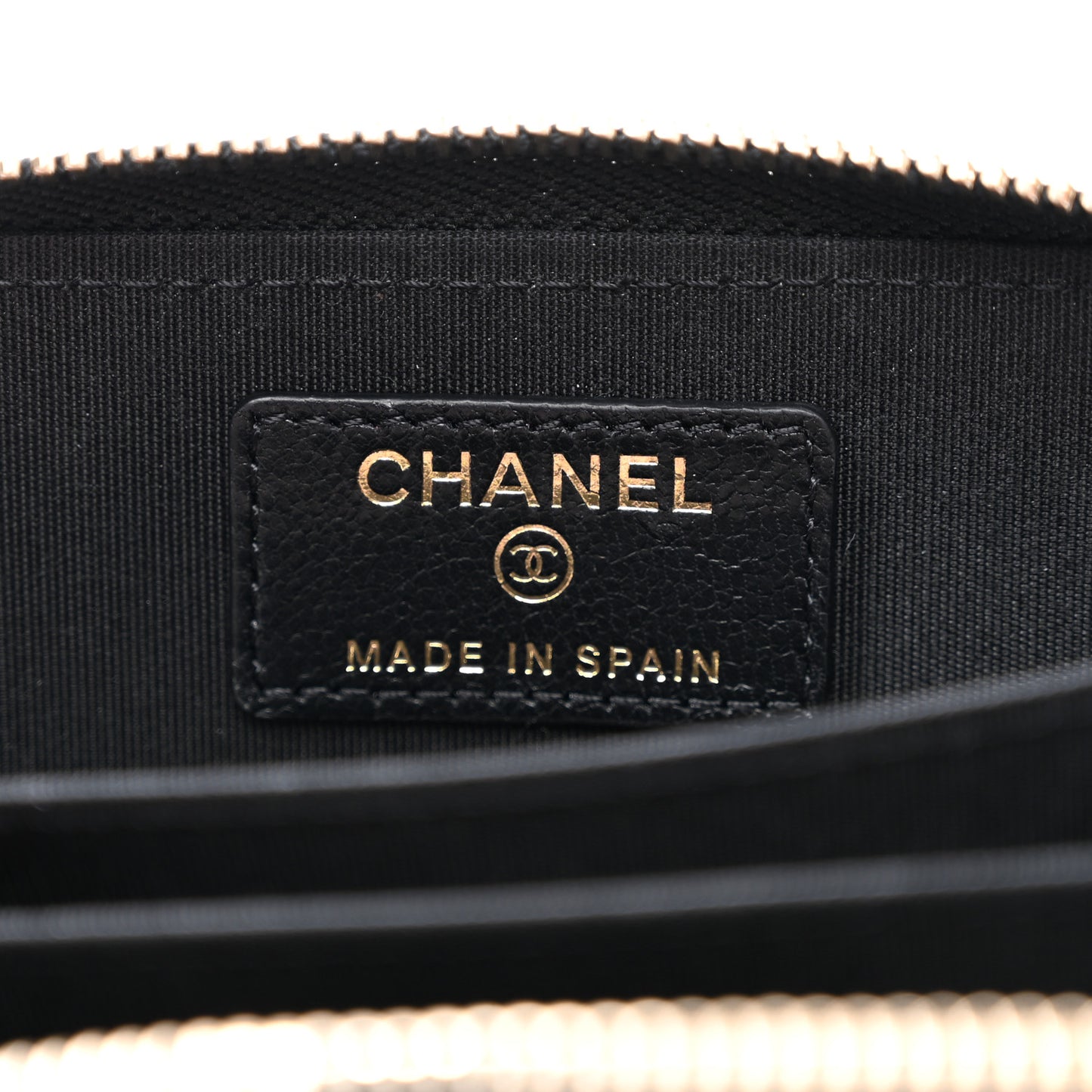 Lambskin Quilted Chanel 19 Zip Around Coin Purse Wallet Black