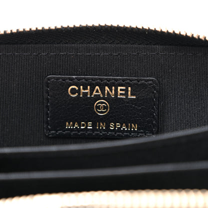 Chanel Lambskin Quilted Chanel 19 Zip Around Coin Purse Wallet Black 6 of 7