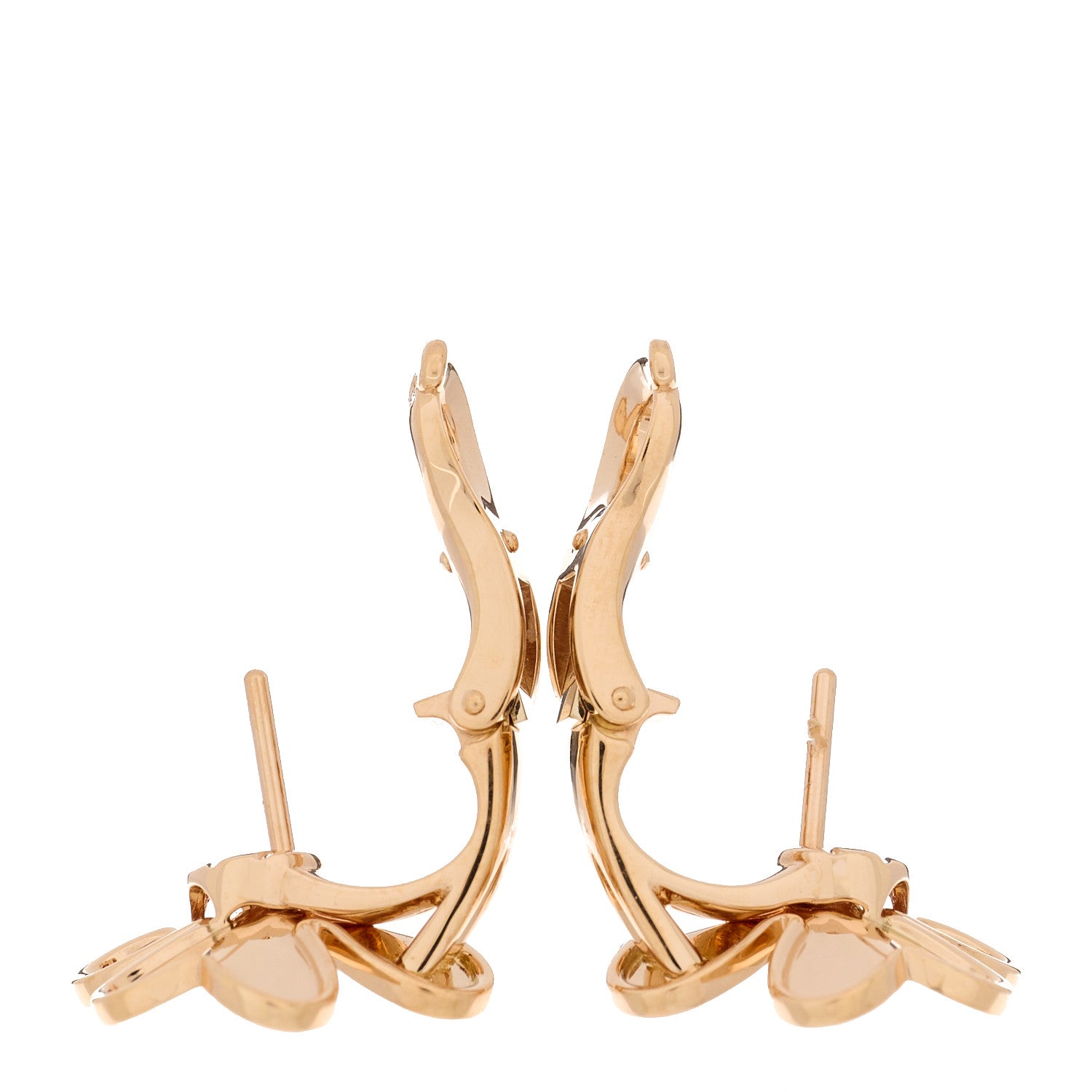 Van Cleef & Arpels 18K Rose Gold Diamond Small Frivole Earrings 3 of 5