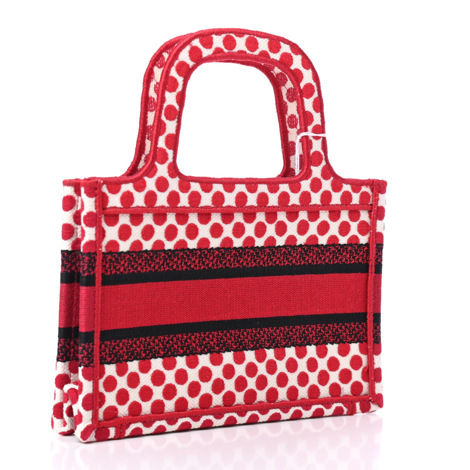 Christian Dior Canvas DiorAmour Dots Mini Book Tote Red 2 of 4