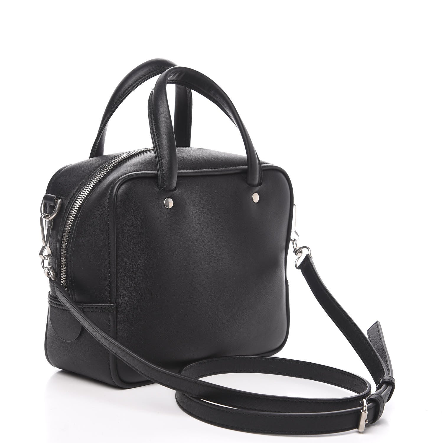 Balenciaga Shiny Day Calfskin XS Triangle Square Bag Black 2 of 9