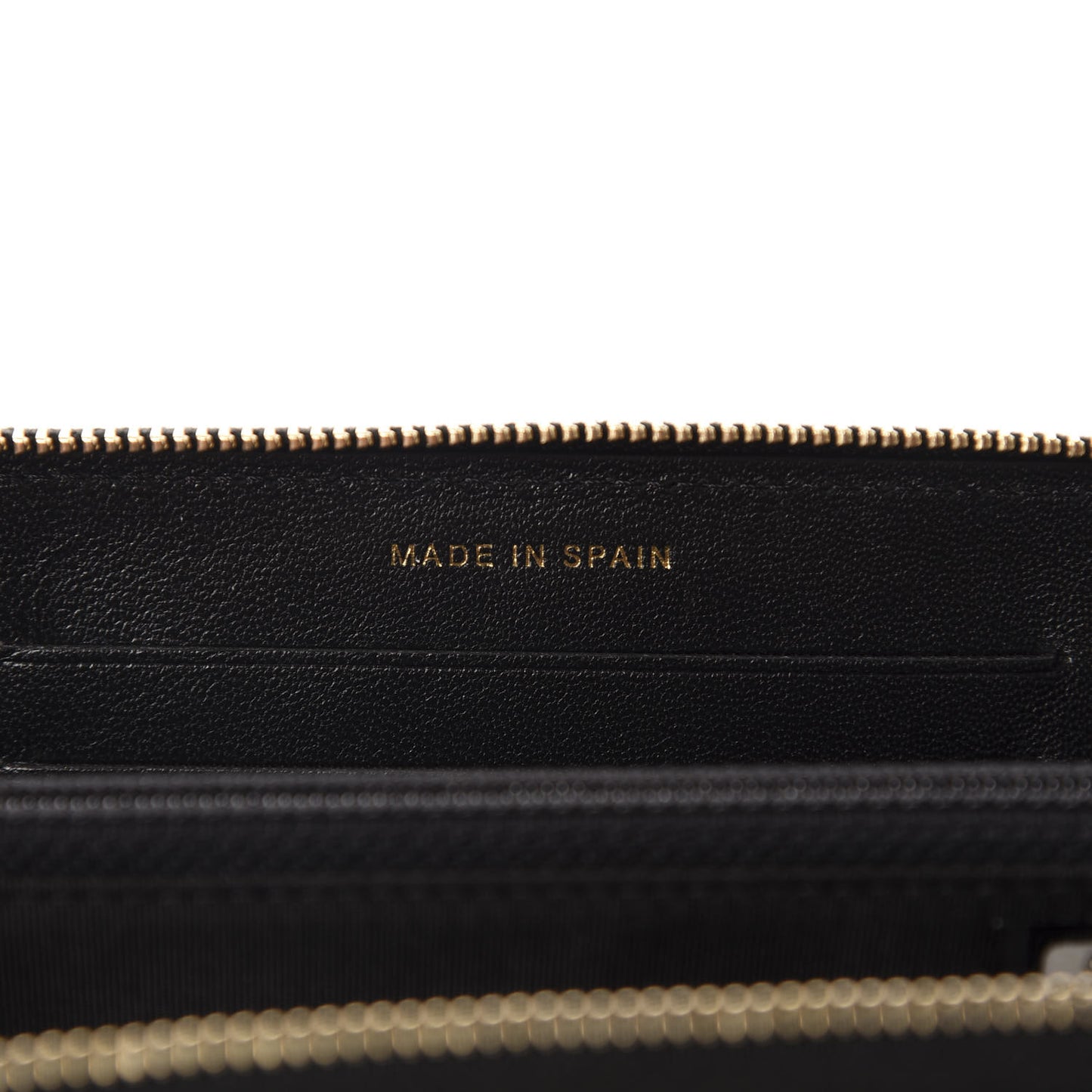 Sheepskin Quilted Mademoiselle Vintage Zip Around Wallet Black