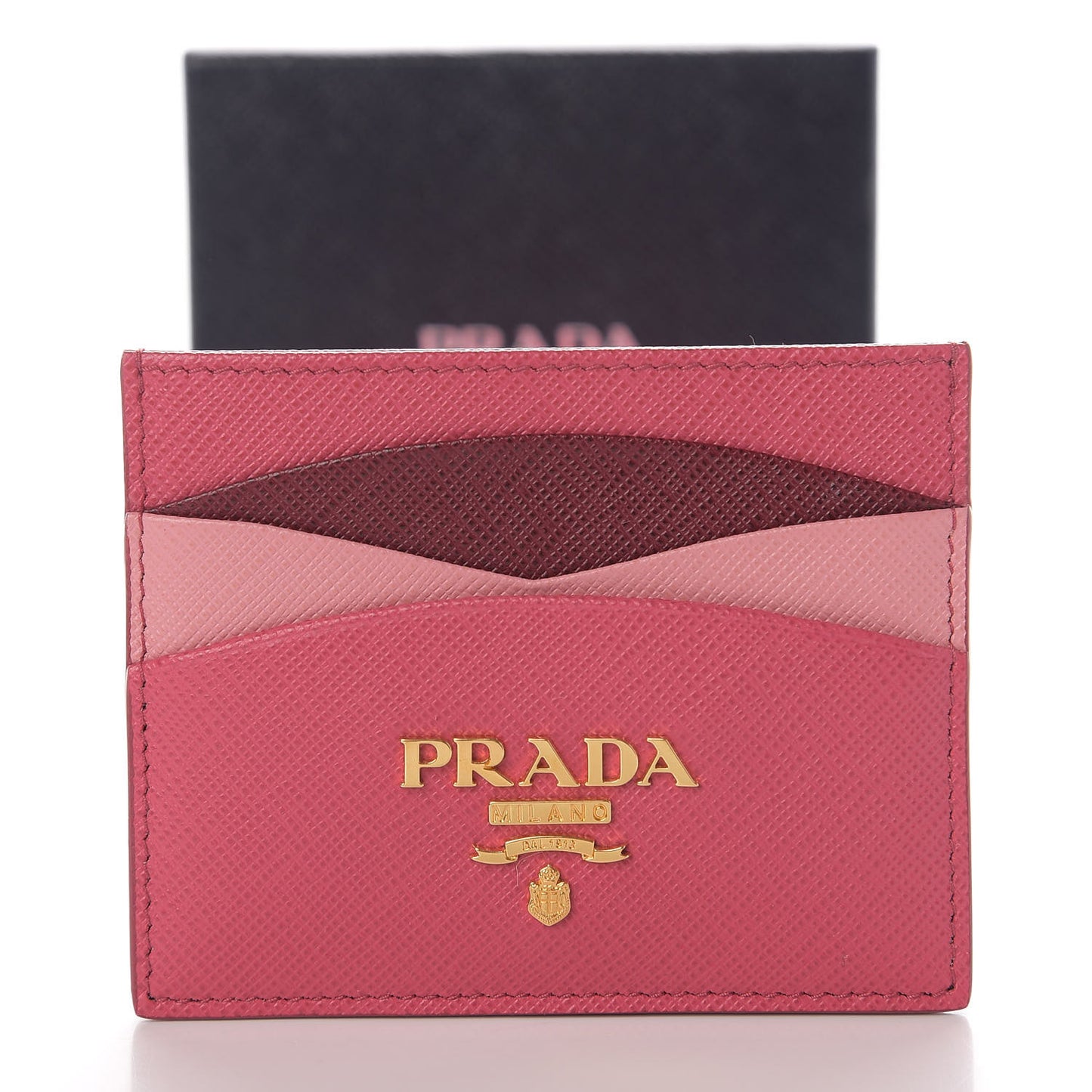 Saffiano Metal Card Case Peonia Cerise