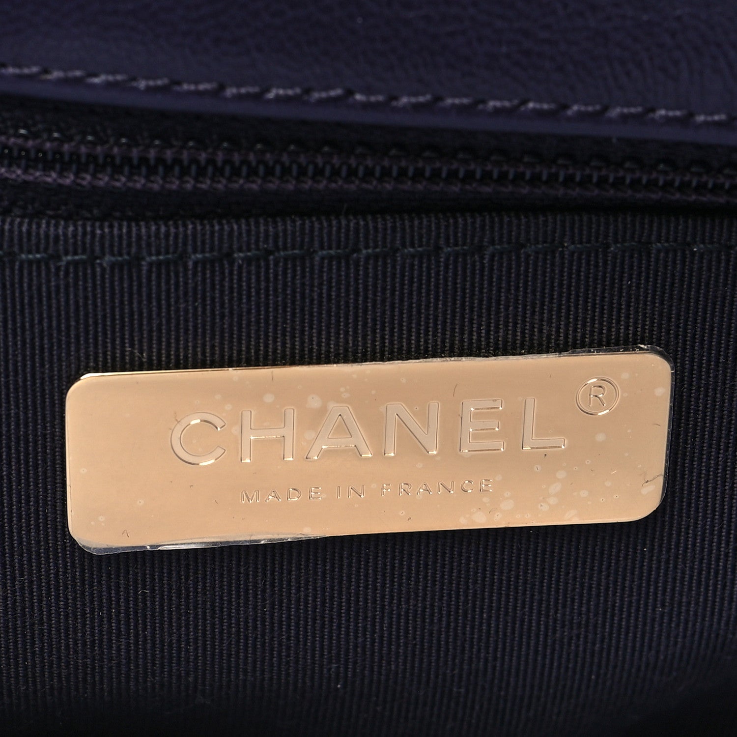 Chanel Goatskin Quilted Large Chanel 19 Flap Dark Purple 6 of 10