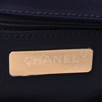 Chanel Goatskin Quilted Large Chanel 19 Flap Dark Purple 6 of 10