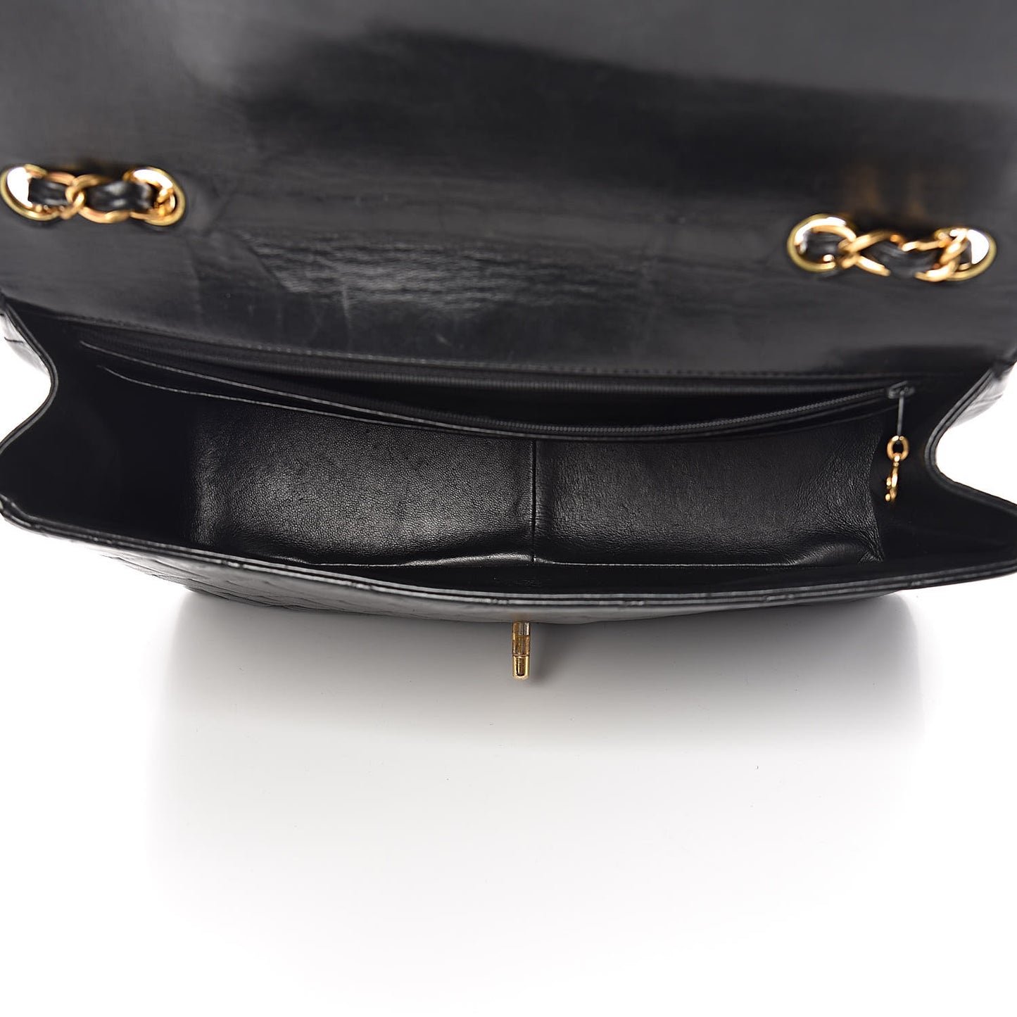 Lambskin Quilted Jumbo Single Flap Black