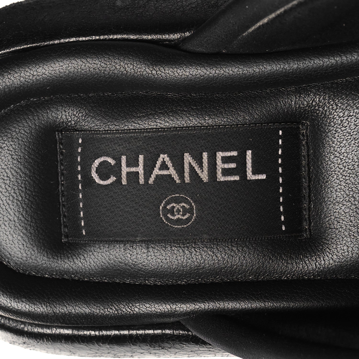 Chanel Fabric CC Mules Sandals 38 Black 7 of 7